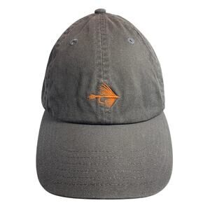 Orvis Gray Fly Fishing Orange Emblem Adjustable Band Hat
